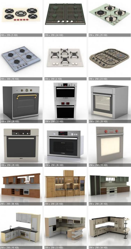 3D Models Kitchen Furniture, Utensils & Accessories