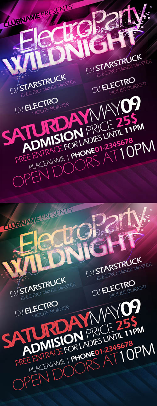 GraphicRiver - Electro Party Wildnight Flyer Template