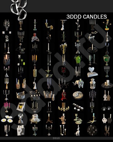 3DDD Models Candles Collection