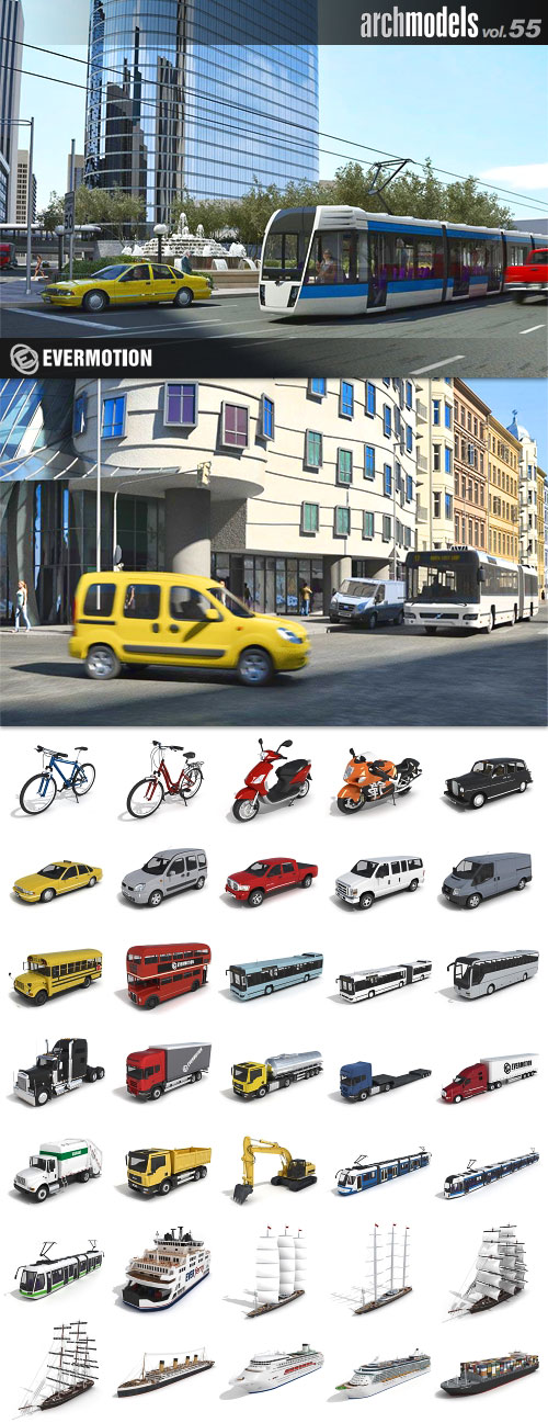 Archmodels Vol 55 - Transport 3D Models