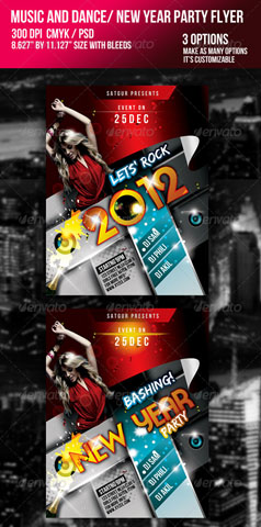 GraphicRiver 2011 New Year Dance Music Party Night Flyer