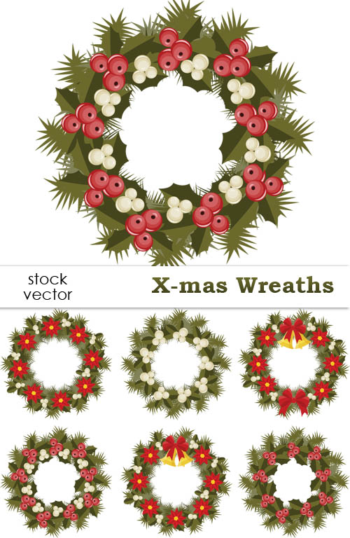 Stock Vectors - X-mas Wreaths