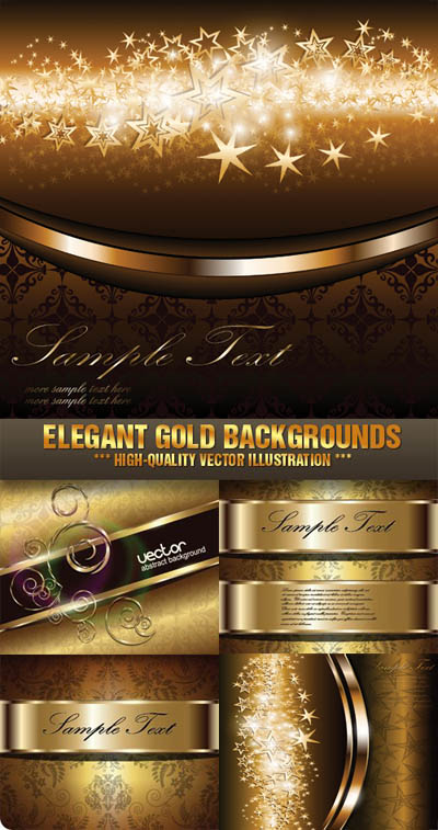 Stock Vector - Elegant Gold Backgrounds