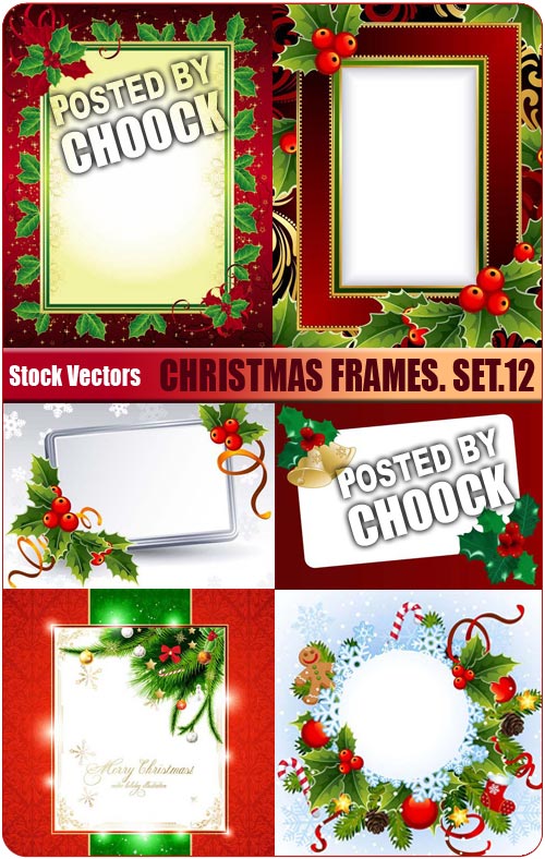 Christmas frames. Set.12 - Stock Vector