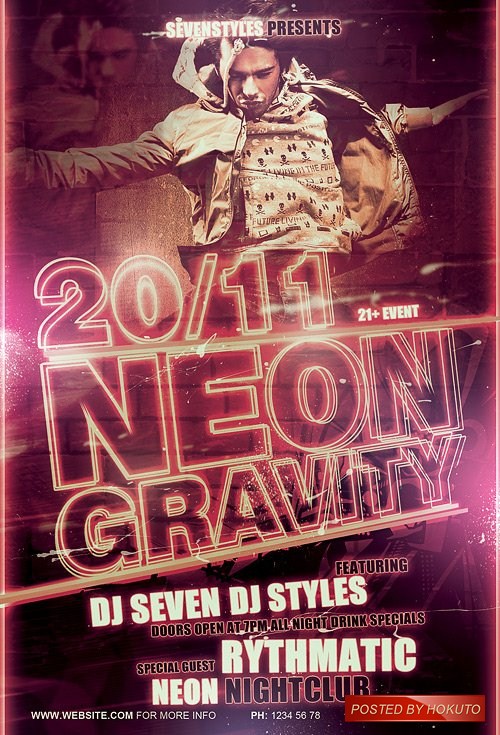 GraphicRiver - Sevenstyles Neon Gravity Flyer Template