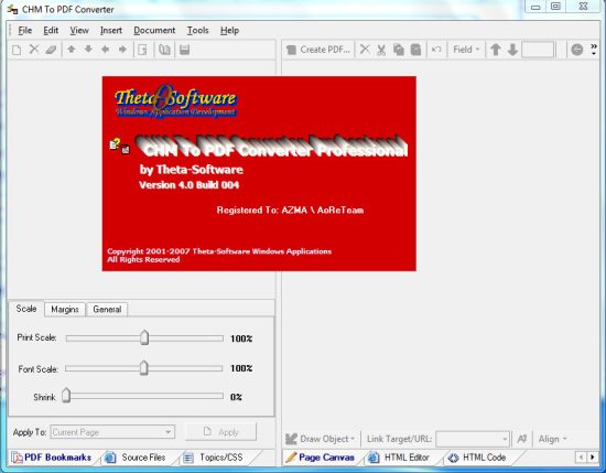 Theta CHM To PDF Converter Professional 4.0.004