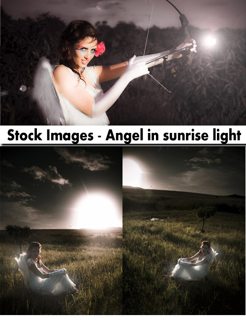 Angel in Sunrise Light- Stock Images