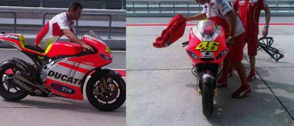 Прототип Ducati GP12 Валентино Росси (шпионские фото)