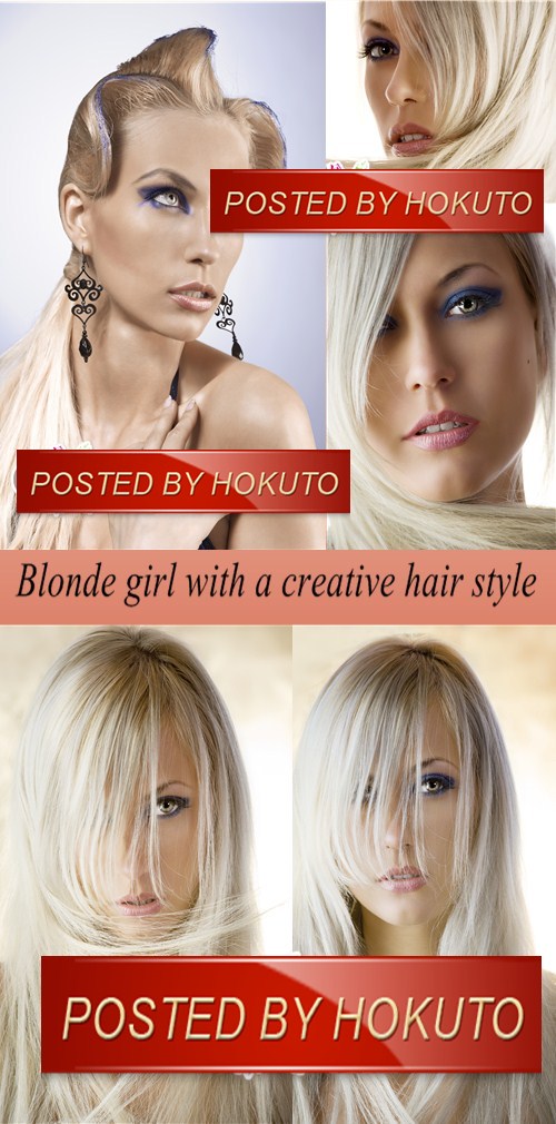 Stock Images - Blonde girl with a creative hair style