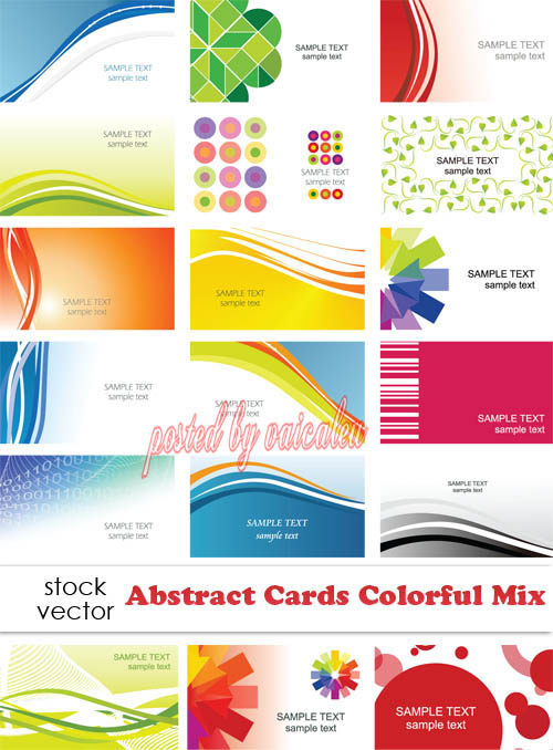 Vectors - Abstract Cards Colorful Mix