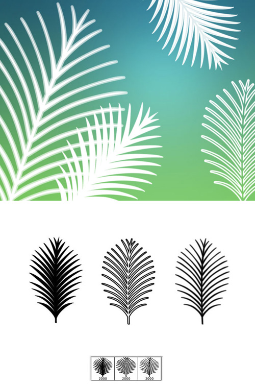 Palm Fronds Brushes Set for Photoshop