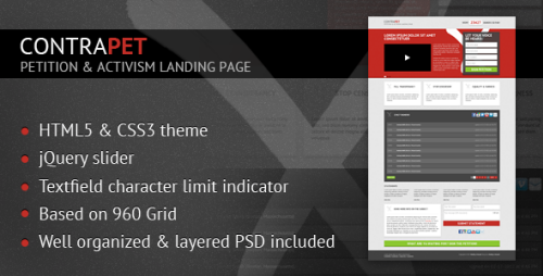 ThemeForest - ContraPet - Petition and Activism Landing Page