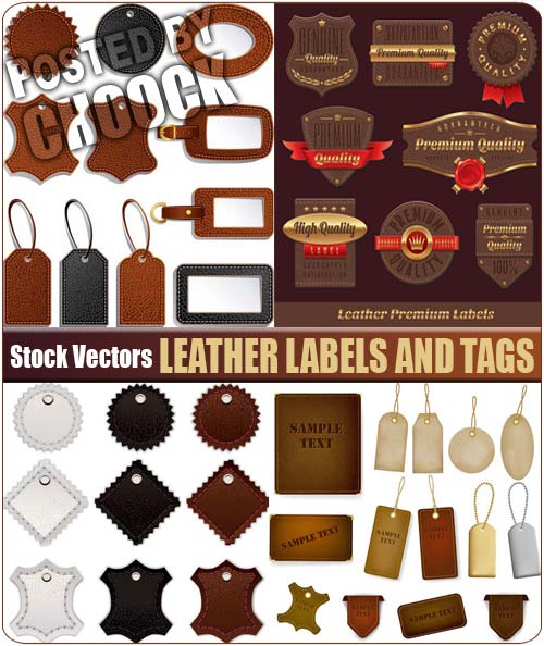 Leather labels and tags - Stock Vector