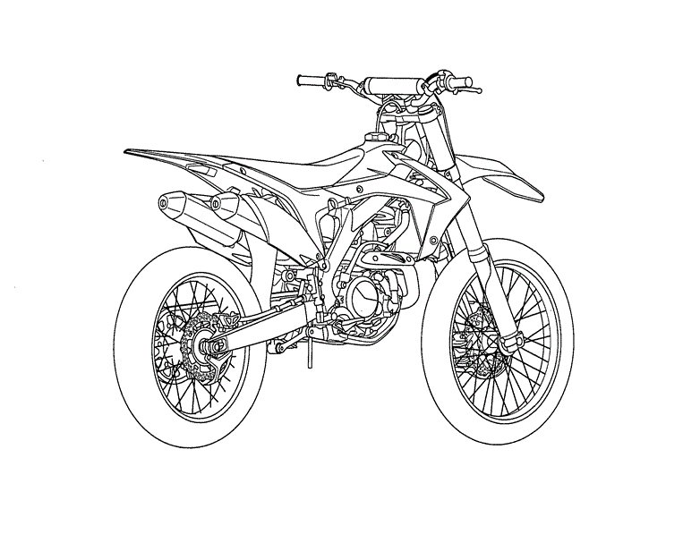 Эскизы кроссового мотоцикла Honda CRF450R 2013