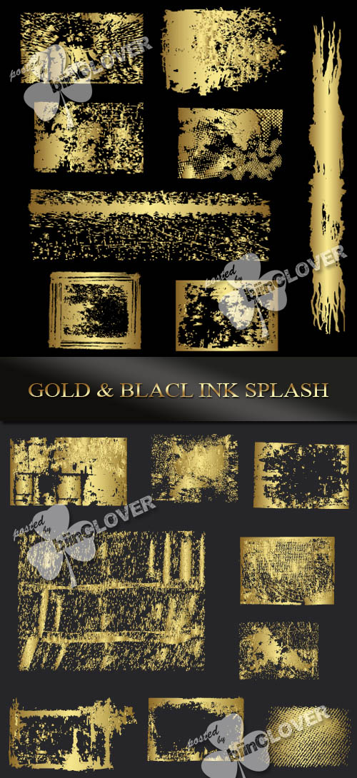 Black and gold ink splash 0120