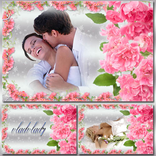Flower Photoframe with roses - Spring mood