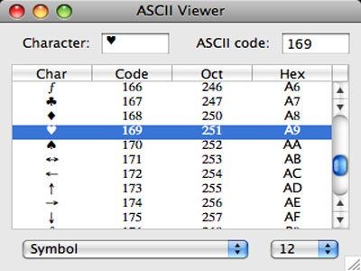 ASCII Viewer 6.0 (Mac Os X)