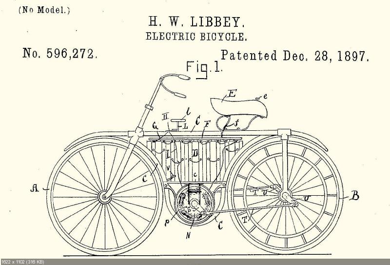 Патент электровелоцикла Либбея